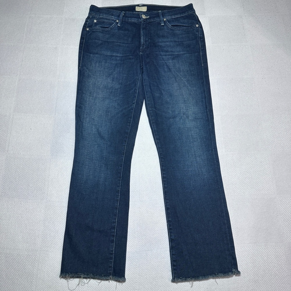 Mother The Rascal Ankle Snippet‎ Fray Jeans Womens 28 Moonlust Privateer Blue